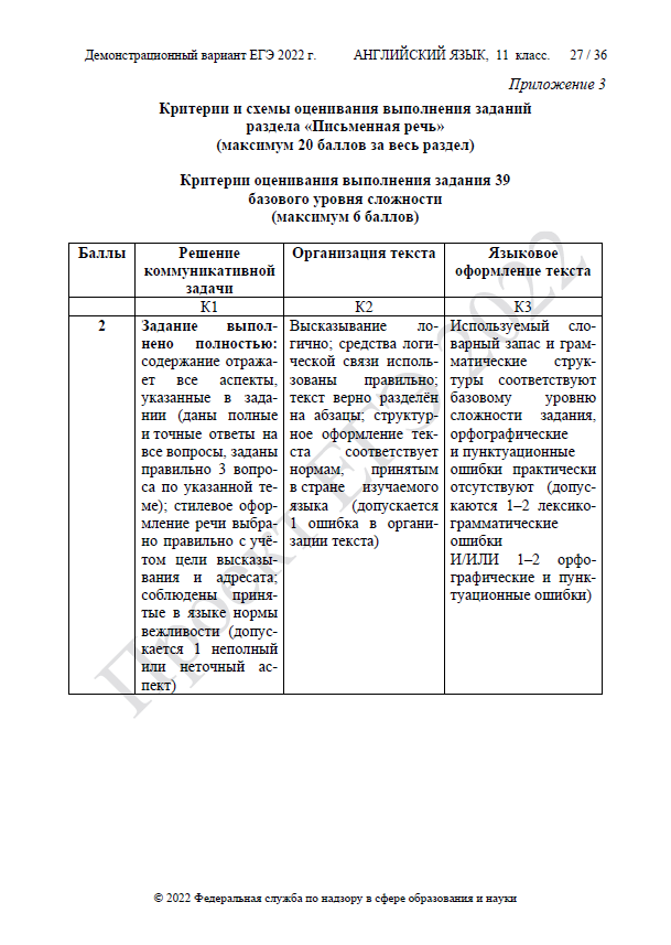 демоверсия егэ по английскому языку 2022