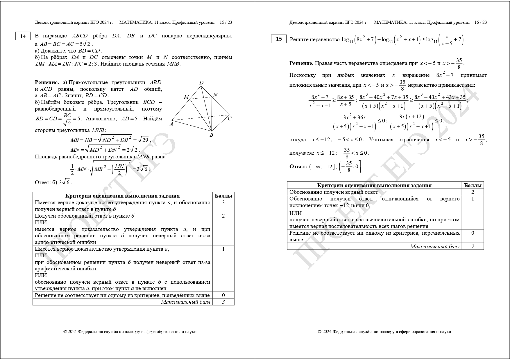 Демоверсия подготовки к ЕГЭ по профильной математике 2024 | LANCMAN SCHOOL