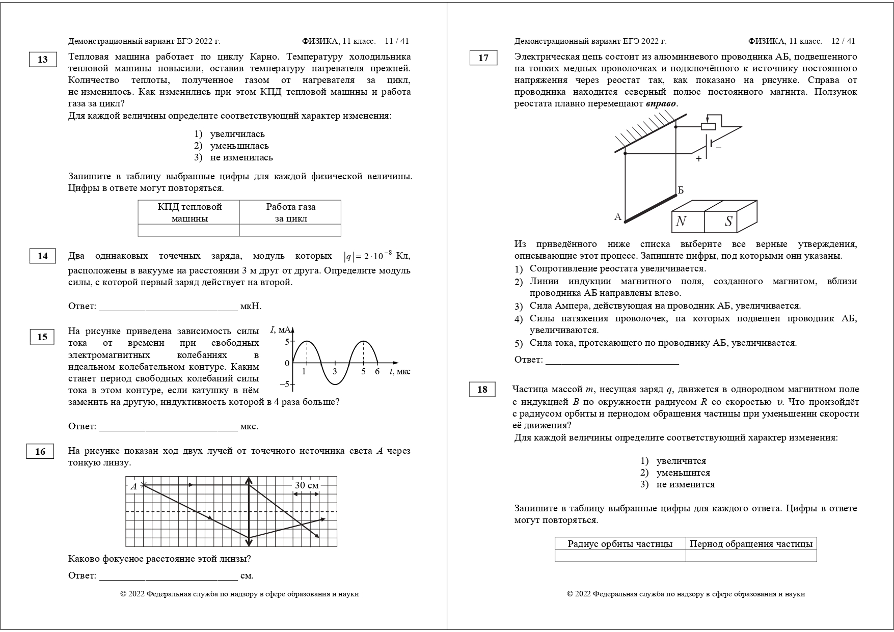 Егэ по физике образец