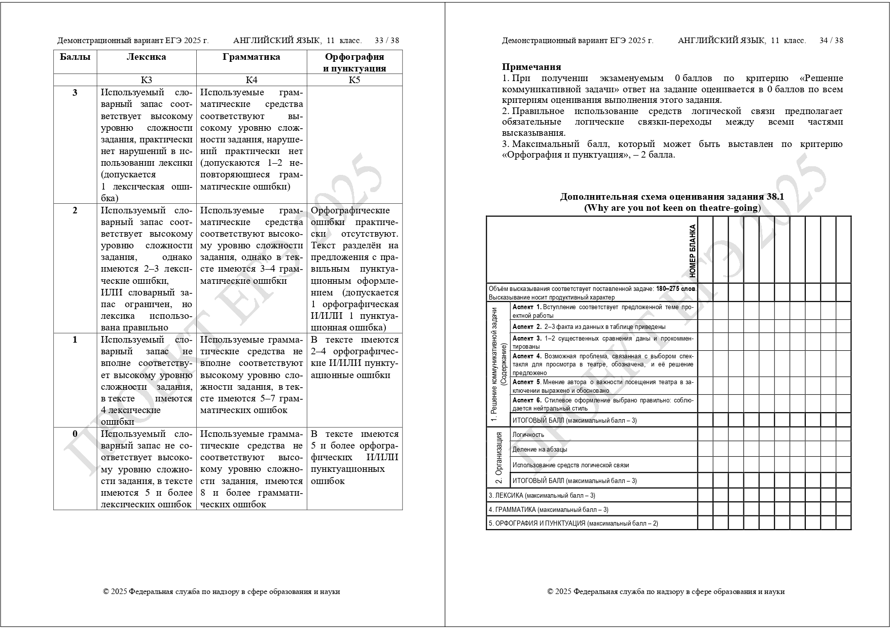 демоверсия ЕГЭ английский язык 2025