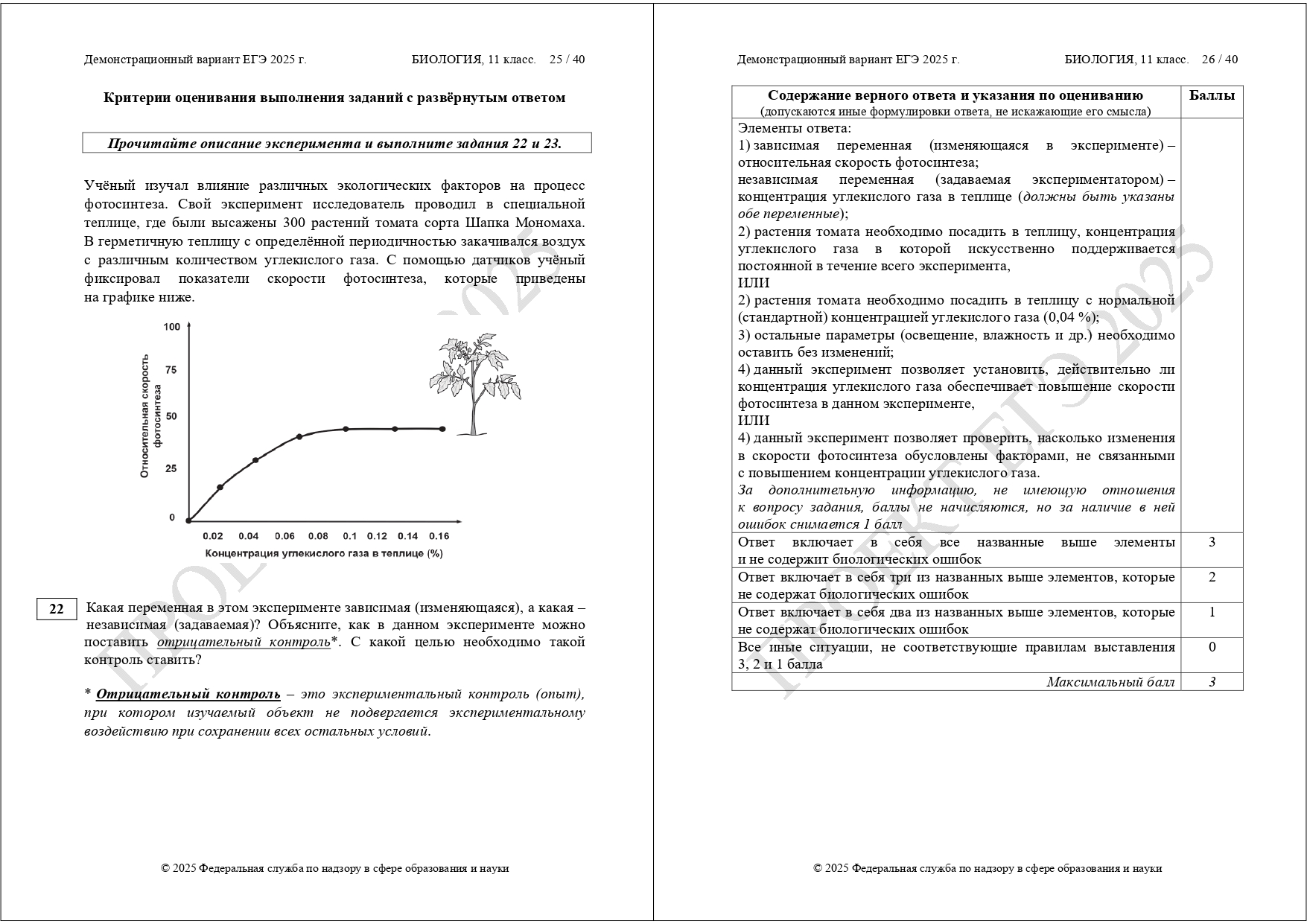 демоверсия ЕГЭ биология 2025