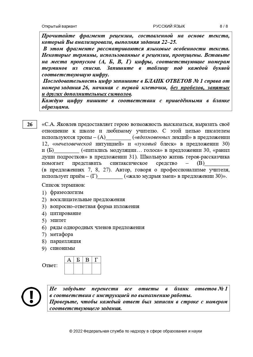 ЕГЭ 2022 русский язык  досрок