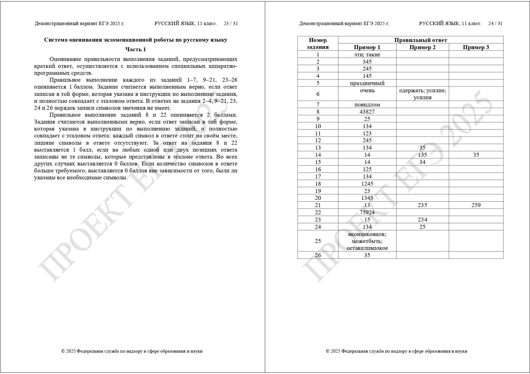 демоверсия ЕГЭ русский язык 2025